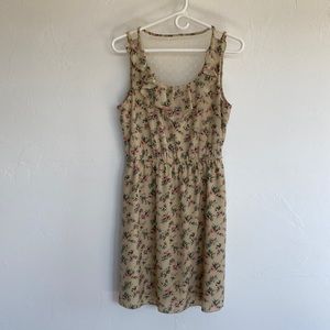 Maurices cream and pink floral dress EUC M